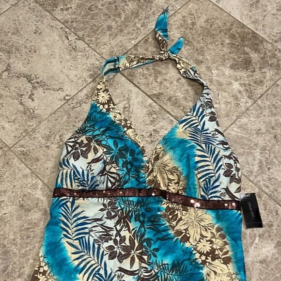 Lane Bryant Venezia Sport One Piece Tropical Swim One Piece Halter NWT - Picture 3 of 12